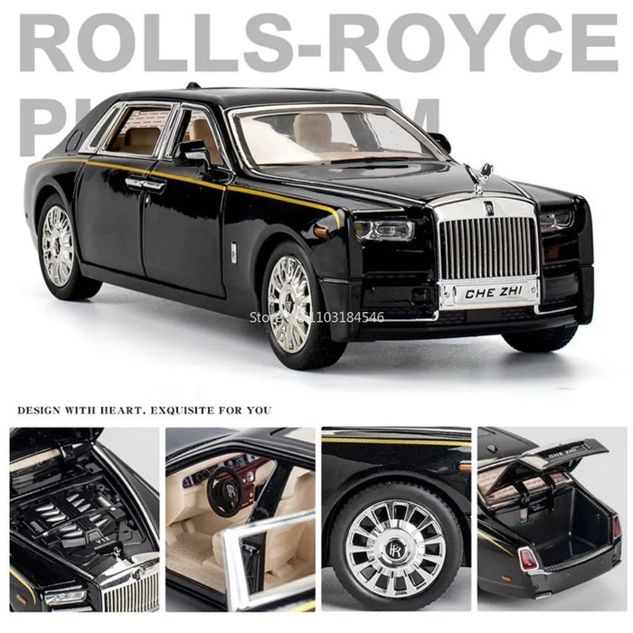 1/24 Scale Rolls Royce Phantom Model Car Toy Diecasts & Toy Vehicles with Sound Light Pull Back Cars Models for Boy Kids Gifts