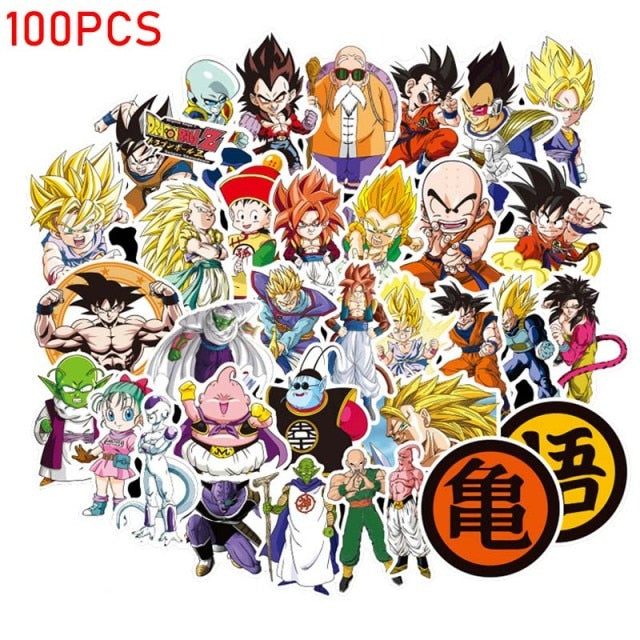 100 PCS/Set Waterproof Japan Anime Naruto Stickers For Laptop Car Trunk Skateboard Guitar Fridge Backpack Decal Toy Sticker