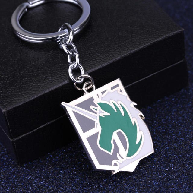 Anime keychain Attack on Titans badge pendant necklace key chain holder cover charms for motorcycle car keys