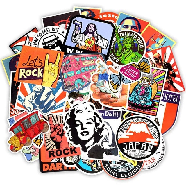 Stickers for Car Motorcycle Bicycle Laptop Luggage Skateboard Waterproof PVC Cool