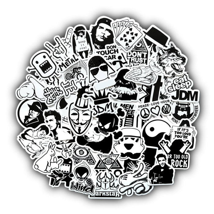 50 Funny Black and White Car Sticker Cool