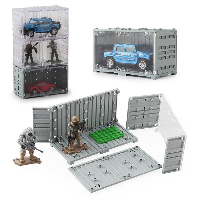 Plastic Model Figure Blocks Toy Car Display Box Case
