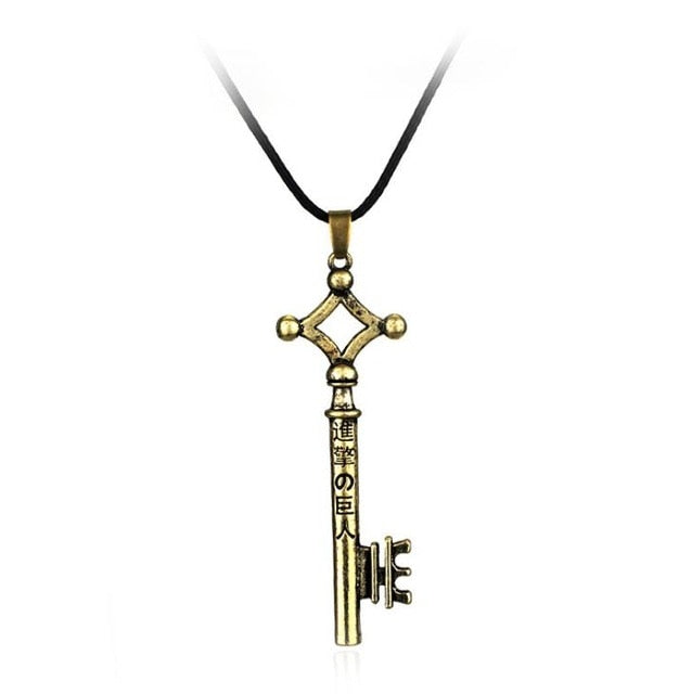 1 Pcs Cute Anime Attack on Titan Eren Jaeger's Key Shape Necklaces Pendants Shingeki No Kyojin Necklace Cosplay Figure Toys Gift