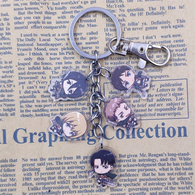 Attack on Titan  Acrylic Handmade Unique Anime Keychain For Girl Women Key Ring Jewelry Birthday Party Gift Drop Shipping
