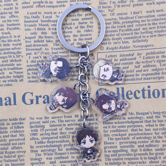 Attack on Titan  Acrylic Handmade Unique Anime Keychain For Girl Women Key Ring Jewelry Birthday Party Gift Drop Shipping