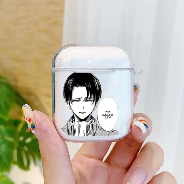 Anime Japanese attack on Titan levi ackerman Case For Apple airpods Cases 1 2 Clear For Airpod Pro Soft Case in Earphone Coque