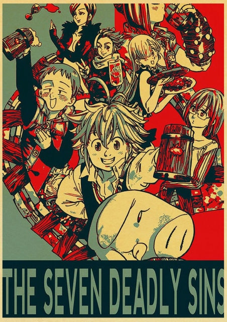 Anime My Hero Academia/Danganronpa/ Demon Slayer Retro poster Home decoration Retro Poster Painting Room Wall stickers Art Decor