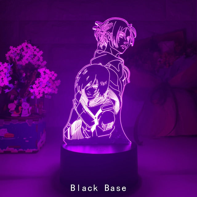 Acrylic Table Lamp Anime Attack on Titan for Home Room Decor Light Cool Kid Child Gift Captain Levi Ackerman Figure Night Lights