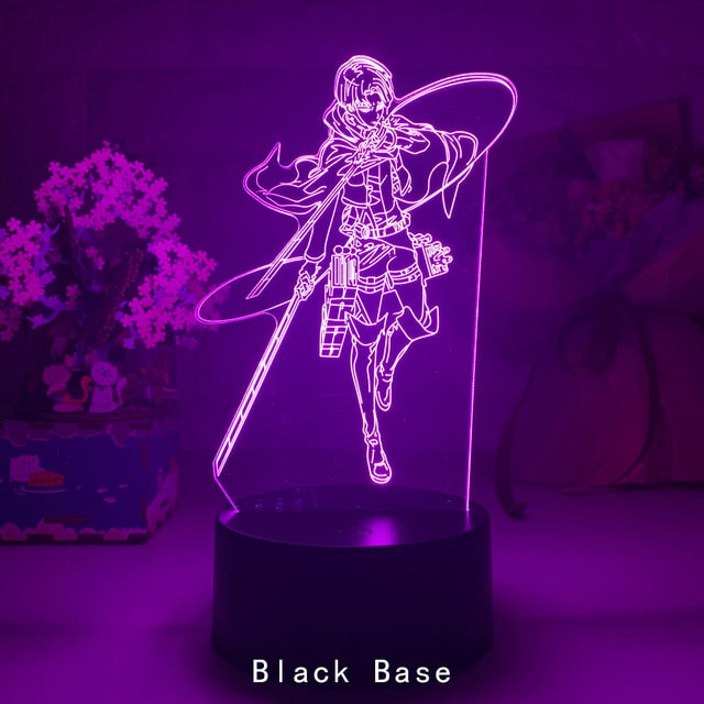 Acrylic Table Lamp Anime Attack on Titan for Home Room Decor Light Cool Kid Child Gift Captain Levi Ackerman Figure Night Lights