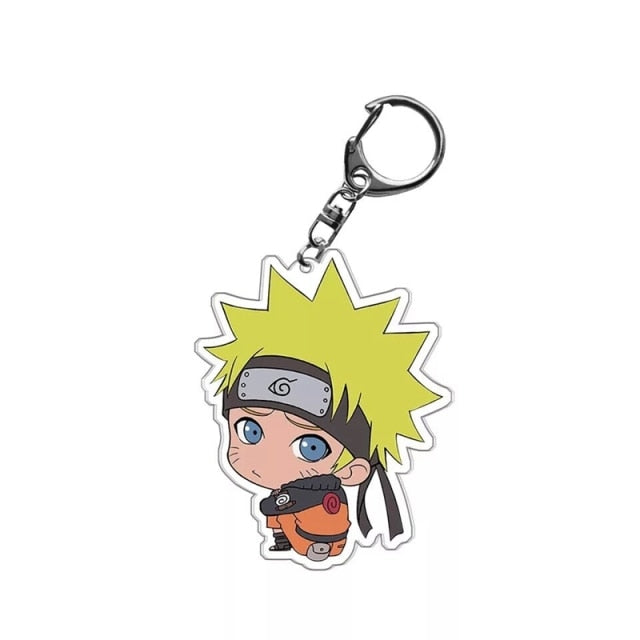 Cartoon Anime Narutos Keychain Acrylic Uchiha Sasuke Double Sided Transparent key Chain Ring Accessories Jewelry For Fans Gifts