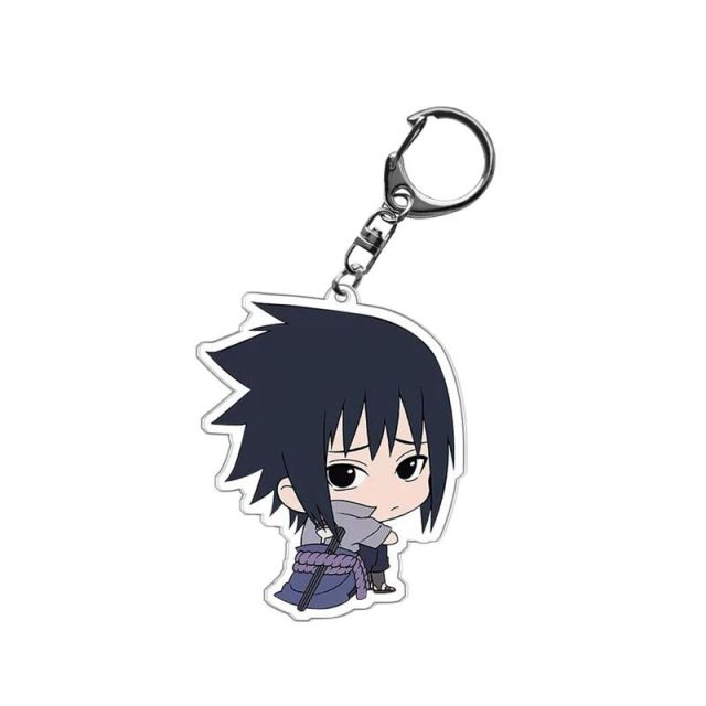 Cartoon Anime Narutos Keychain Acrylic Uchiha Sasuke Double Sided Transparent key Chain Ring Accessories Jewelry For Fans Gifts