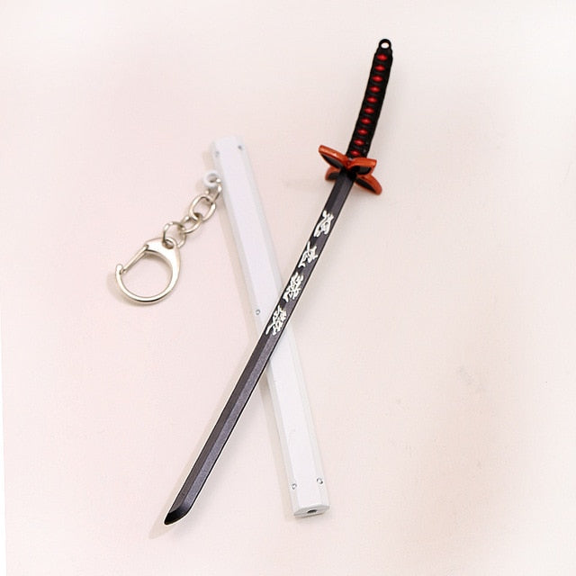 Demon Slayer Sword Keychain Japan Anime Demon Slayer Kimetsu no Yaiba Cartoon Kamado Tanjirou Blade of Ghost Weapons Props Gift
