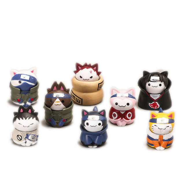 8PCS/Set Anime Naruto Figures Kawaii Toys Mini Q Version Doll Modle Action Model Figure Cartoon Kids Gift Toys Suit Dropshipping