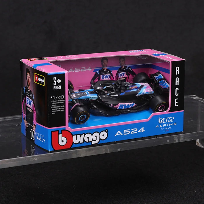 New Bburago 1:43 BWT Alpine F1 Team A524 2024 #31 Esteban Ocon #10 Pierre Gasly  Alloy Car Die Cast Model FORMULA 1 Racing Car