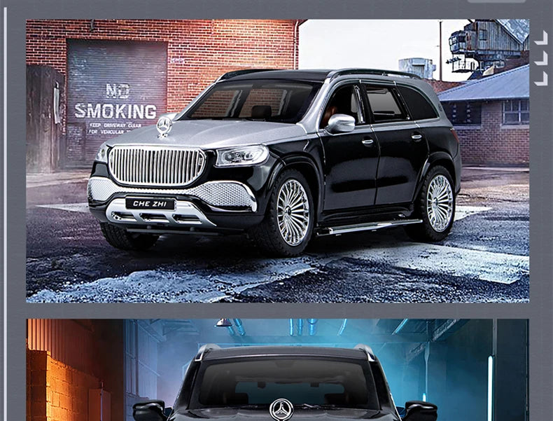 1:24 Maybach GLS GLS600 Alloy Luxy Car Model Simulation Diecasts Metal Toy Vehicles Car Model Sound and Light Childrens Toy Gift