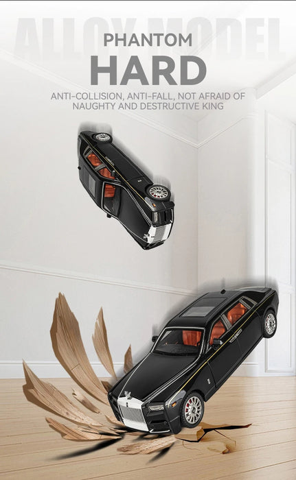 1:18 Rolls-Royce Phantom Model Car, Zinc Alloy Pull Back Toy Diecast Car with Sound and Light, Realistic Modeling Model Toy111