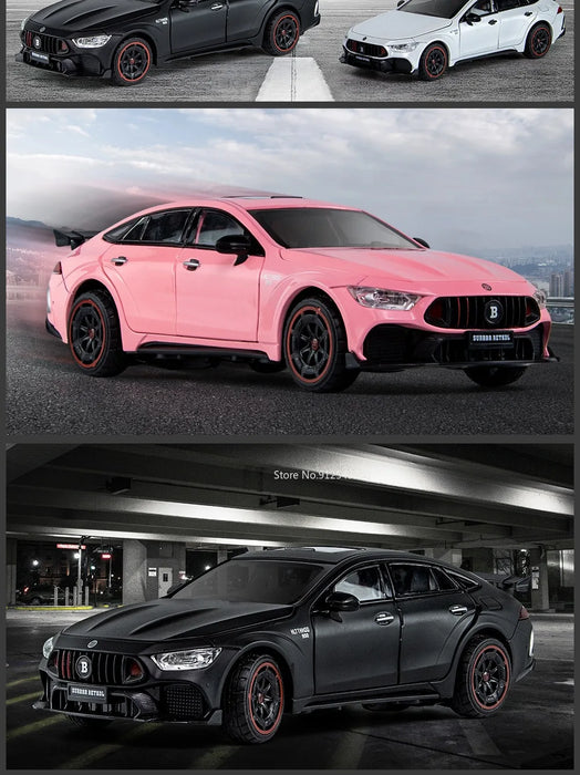 1/24 Scale Babos 900 AMG GT63 Toy Sport Car Model Alloy Diecast Kids Toy Sound Light Pull Back Model Car for Boys Birthday Gifts