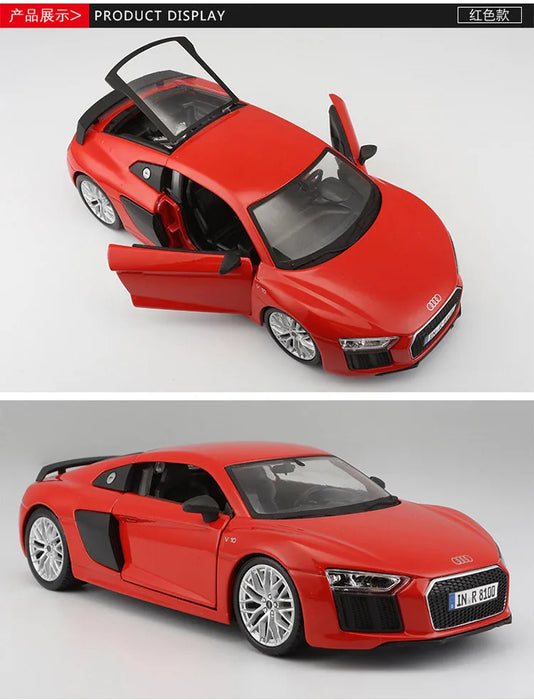 Maisto 1:24 Audi R8 V10Plus Model  Alloy Car Audi R8 Die Cast Sports Car Collection Luxury Vehicle Ornament Boy Birthday Gift
