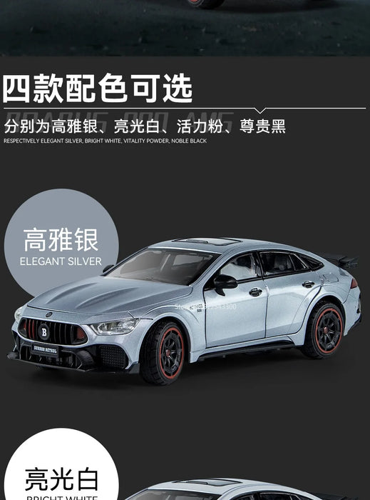 1/24 Scale Babos 900 AMG GT63 Toy Sport Car Model Alloy Diecast Kids Toy Sound Light Pull Back Model Car for Boys Birthday Gifts