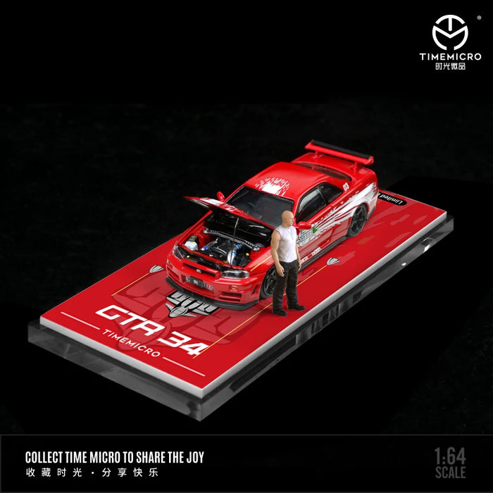 Fuji 1:64 Car Skyline GT-R R34 Nismo Z-Tune alloy model car
