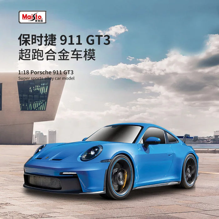 Maisto Porsche 911GT3 2022 Car Model 1:18 PORSHCE Classic Super Sports Car Alloy Luxury Vehicle Diecast Model Kid Toy Gifts