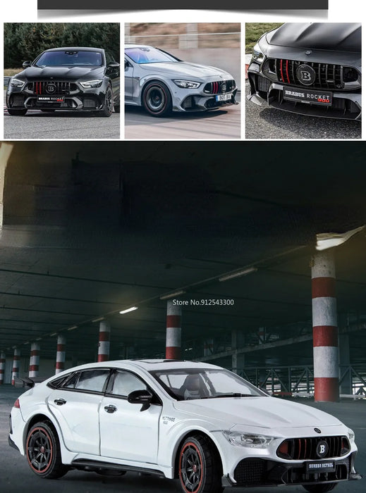 1/24 Scale Babos 900 AMG GT63 Toy Sport Car Model Alloy Diecast Kids Toy Sound Light Pull Back Model Car for Boys Birthday Gifts