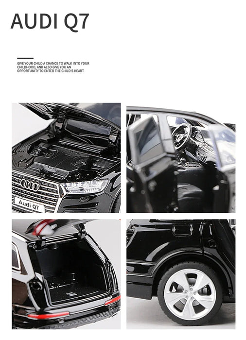 1:32 Audi Q7 SUV Alloy Car Model Diecast & Toy Vehicles Metal Car Model Simulation Sound and Light Collection Childrens Toy Gift