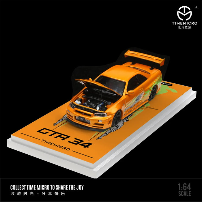 Fuji 1:64 Car Skyline GT-R R34 Nismo Z-Tune alloy model car