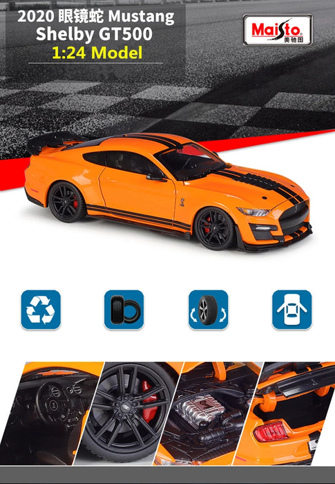 Maisto 1:24 2020 Mustang Shelby GT500 Alloy Sports Car Model Diecasts Metal Toy Racing Vecicles Car Model Collection Kids Gifts