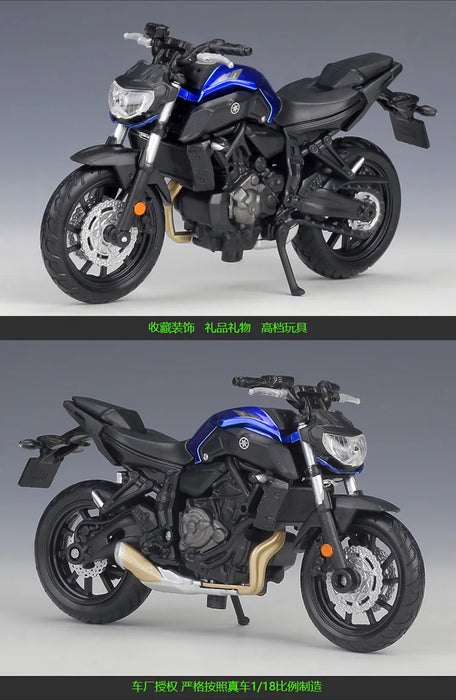 Maisto 1:18 Yamaha 2018 Yamaha Mt-07 mt 07 mt07 Mock-up Alloy Motorcycle Model With Base