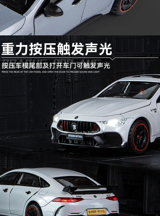 1/24 Scale Babos 900 AMG GT63 Toy Sport Car Model Alloy Diecast Kids Toy Sound Light Pull Back Model Car for Boys Birthday Gifts