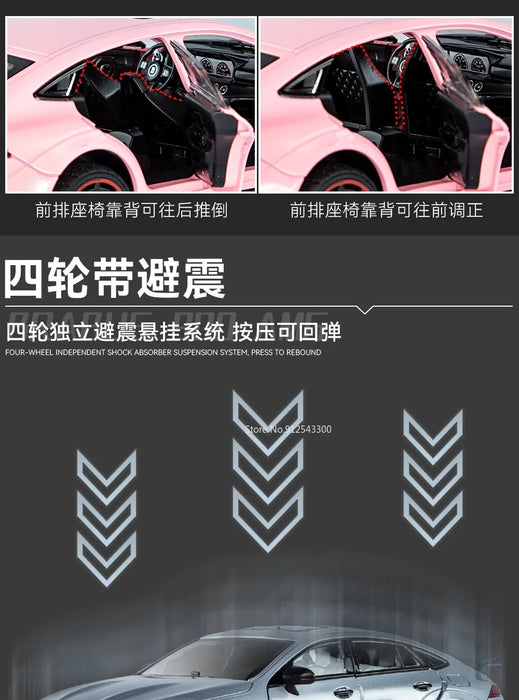 1/24 Scale Babos 900 AMG GT63 Toy Sport Car Model Alloy Diecast Kids Toy Sound Light Pull Back Model Car for Boys Birthday Gifts