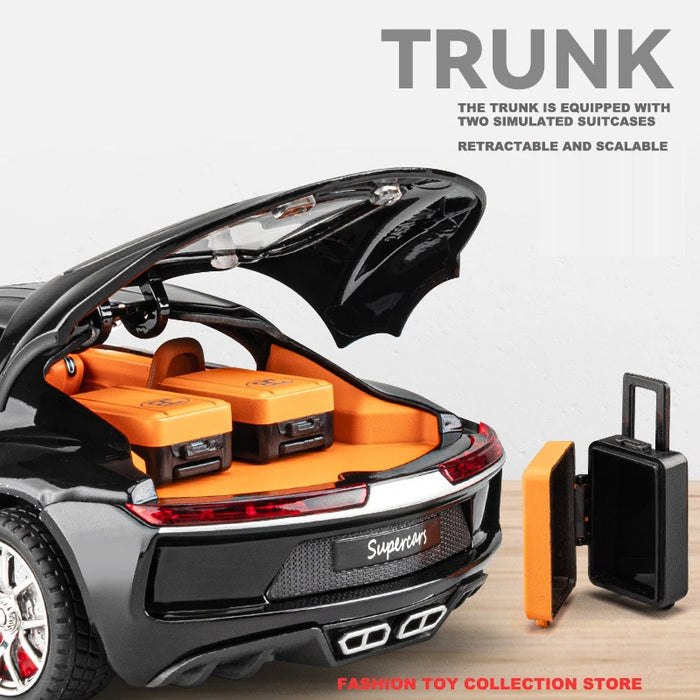 1:24 Bugadi ATLANTIC Fast & Furious Alloy Car Model Diecasts Toy With Sound and Light Vehicles Decoration Toys For Kids Gift