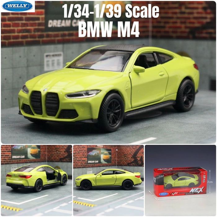 1/36 BMW M4 CSL G82 Sedan Toy Car Miniature Model RMZ CiTY Free Wheels Pull Back Diecast Alloy Collection Gift For Children Boy
