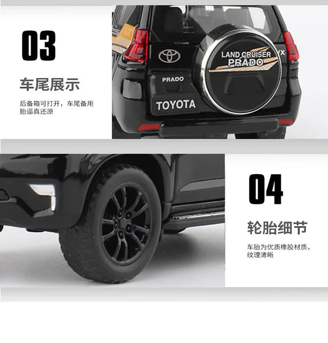 1:32 Toyota LAND CRUISER Prado SUV High Simulation Diecast Car Metal Alloy Model Car Children's toys collection gifts A176