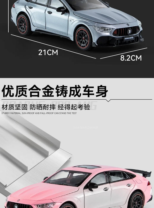 1/24 Scale Babos 900 AMG GT63 Toy Sport Car Model Alloy Diecast Kids Toy Sound Light Pull Back Model Car for Boys Birthday Gifts