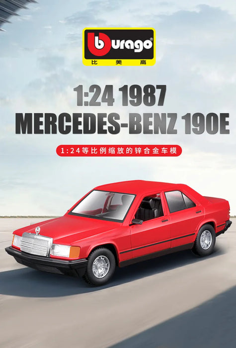 1:24 Bburago AMG 190 E 2.6Model Mercedes-Benz 190 E 2.6 Alloy Car Die Cast Sports Car Collection Luxury Vehicle Birthday Gift