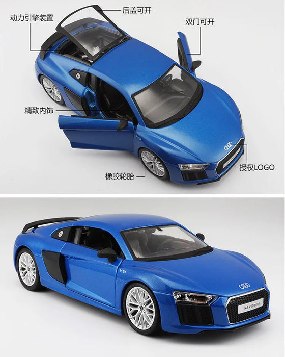 Maisto 1:24 Audi R8 V10Plus Model  Alloy Car Audi R8 Die Cast Sports Car Collection Luxury Vehicle Ornament Boy Birthday Gift