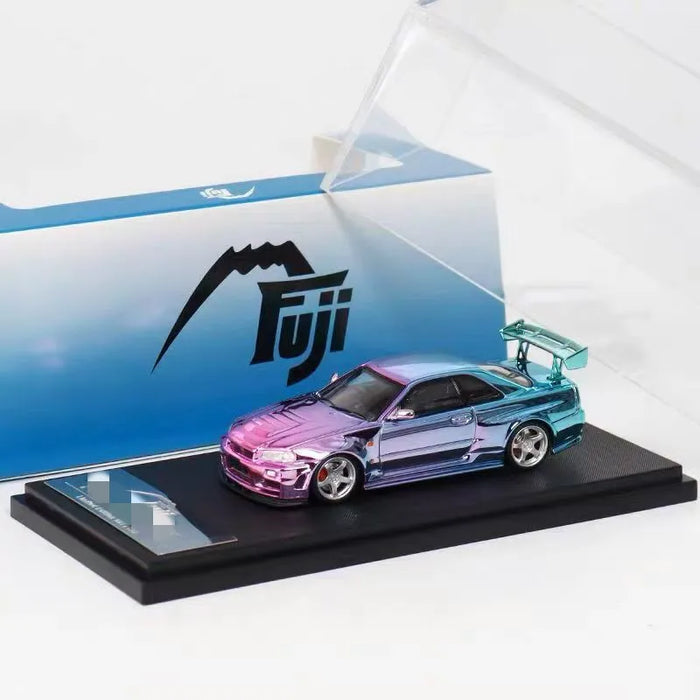 Fuji 1:64 Car Skyline GT-R R34 Nismo Z-Tune alloy model car