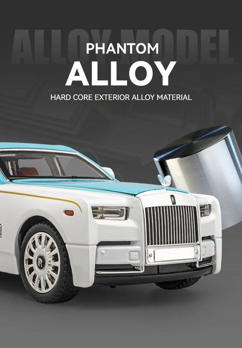 1:18 Rolls-Royce Phantom Model Car, Zinc Alloy Pull Back Toy Diecast Car with Sound and Light, Realistic Modeling Model Toy111