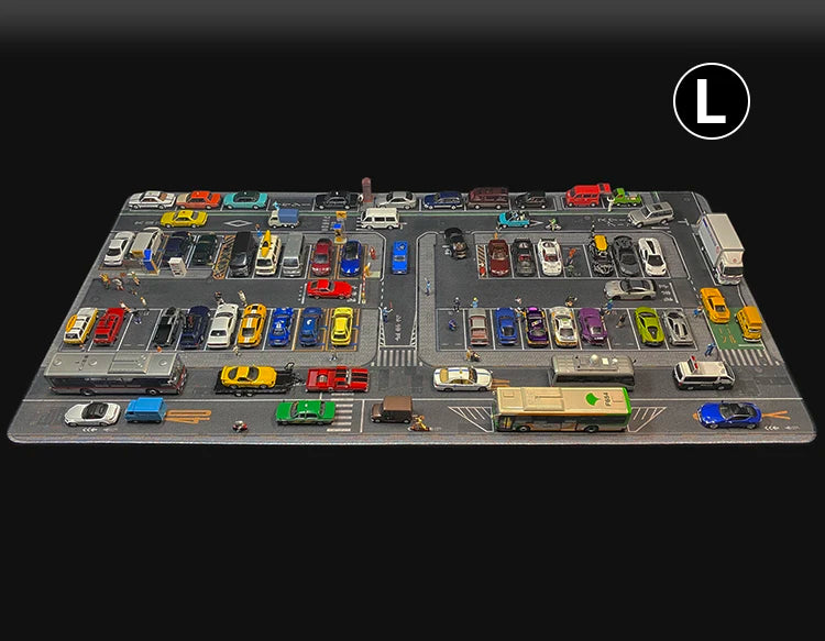 1:64 Scale Car Streets in World Cities Road Scene Accessory Parking Lot Mat For Diecast Vehicle Display Mouse Pad Toys Gifts Fan