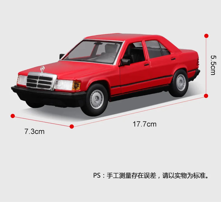 1:24 Bburago AMG 190 E 2.6Model Mercedes-Benz 190 E 2.6 Alloy Car Die Cast Sports Car Collection Luxury Vehicle Birthday Gift