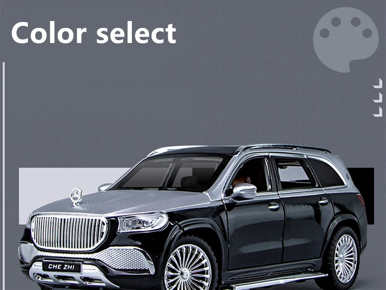 1:24 Maybach GLS GLS600 Alloy Luxy Car Model Simulation Diecasts Metal Toy Vehicles Car Model Sound and Light Childrens Toy Gift