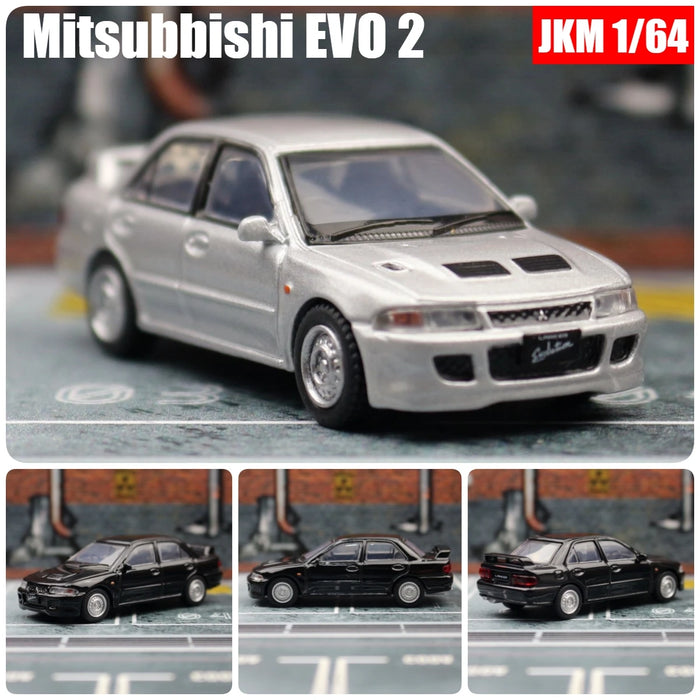 1:64 Mitsubishi Lancer Evolution Ⅱ EVO 2 Toy Car 1/64 JKM Diecast Metal Super Sport Vehicle Model Miniature Collection Gift