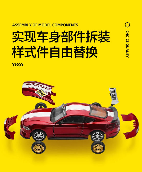 1 / 42 assembled car model alloy material children's toys simulation racing car puzzle toy car collection gift ornaments