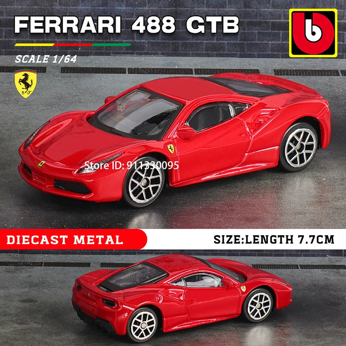Bburago 1:64 Ferrari ENZO 488 458 F12 296 GTB F40 F50 alloy car die-casting car model toy collection gift mini car model