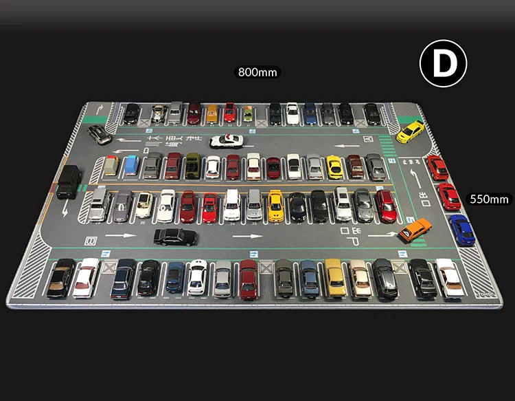 1:64 Scale Car Streets in World Cities Road Scene Accessory Parking Lot Mat For Diecast Vehicle Display Mouse Pad Toys Gifts Fan