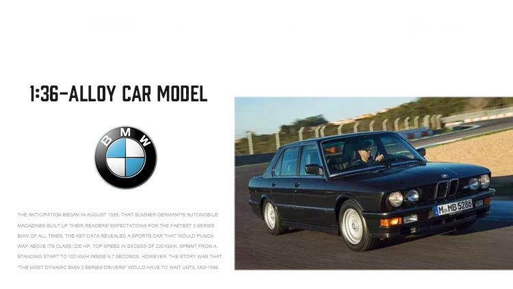 1:36 BMW M3 E30 1987 Porsche 911 Turbo Audi Quattro BMW M4 Metal