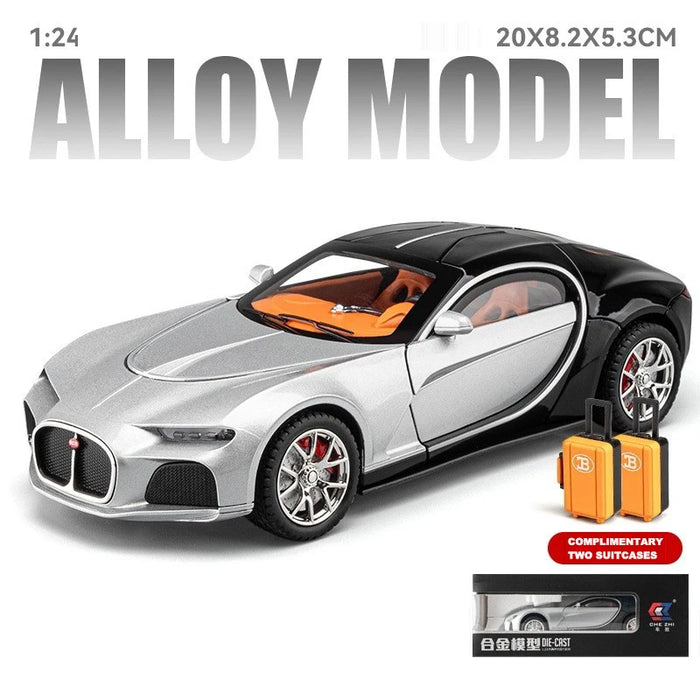1:24 Bugadi ATLANTIC Fast & Furious Alloy Car Model Diecasts Toy With Sound and Light Vehicles Decoration Toys For Kids Gift