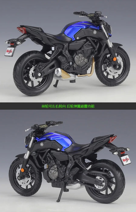 Maisto 1:18 Yamaha 2018 Yamaha Mt-07 mt 07 mt07 Mock-up Alloy Motorcycle Model With Base